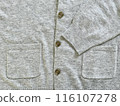 Close-up of knitted cardigan sleeves 116107278