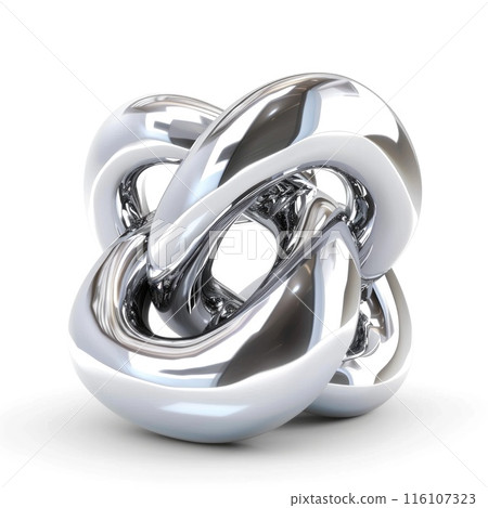 metallic geometric shape with a sleek and modern design 116107323