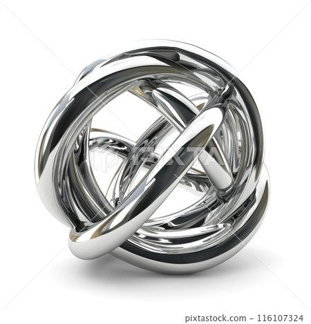 metallic geometric shape with a sleek and modern design 116107324