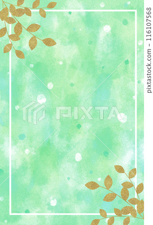 Background material watercolor leaves gold green Background material watercolor leaves gold green 116107568
