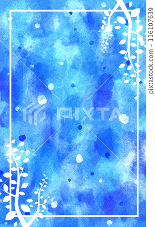 Background material watercolor leaves blue Background material watercolor leaves blue 116107639