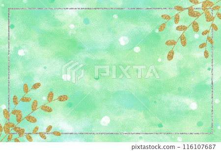Background material watercolor leaves gold silver green Background material watercolor leaves gold silver green 116107687