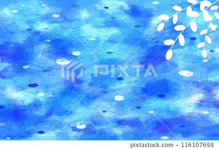 背景材質水彩葉子藍色 116107698