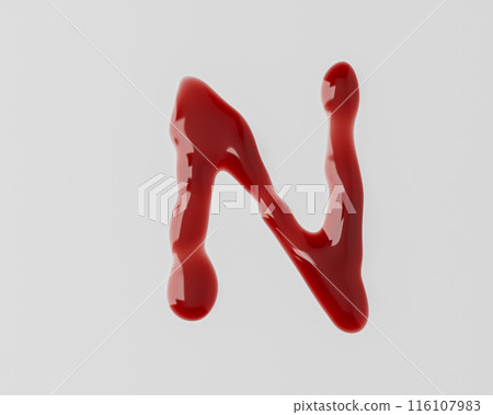 Letters made of red bloody liquid Letters made of red bloody liquid 116107983