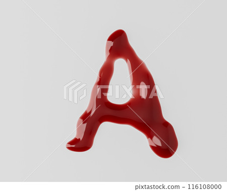 Letters made of red bloody liquid 116108000