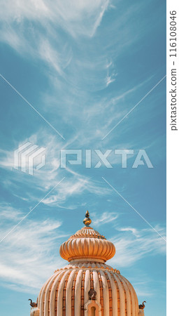Mapusa, Goa, India. The Shree Ganesh Mandir, Ganeshpuri Temple. Famous Landmark And Popular Destination. Close Up Details 116108046