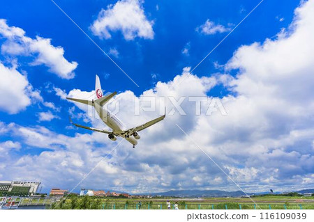 夏季 大阪機場（伊丹機場） 飛機降落大阪府豐中市 116109039