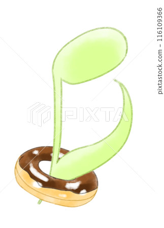 甜甜圈形狀的漂浮物中的音符 116109366