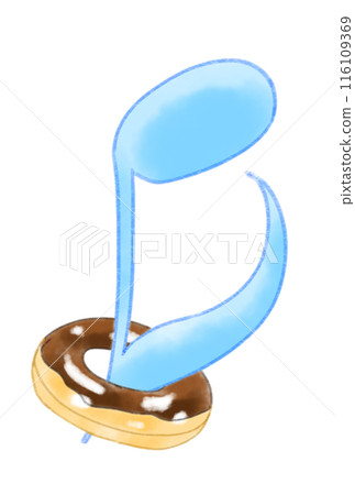 甜甜圈形狀的漂浮物中的音符 116109369