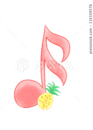 Musical note with pineapple 116109576