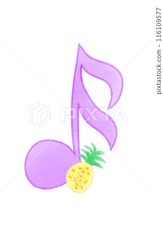 Musical note with pineapple Musical note with pineapple 116109577