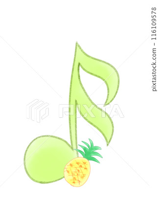 Musical note with pineapple 116109578