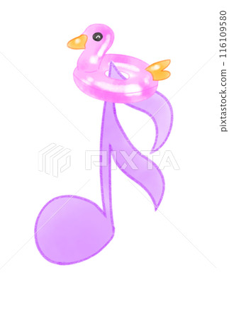 Musical note with duck-shaped float 116109580