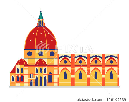 Travel Italy Icon with Santa Maria del Fiore Travel Italy Icon with Santa Maria del Fiore 116109589