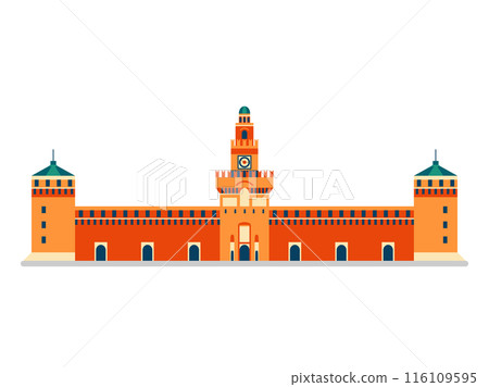 Italy Palace Icon Inspired by Milan Sforca Castle 116109595