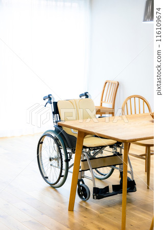 Room with wheelchair Room with wheelchair 116109674