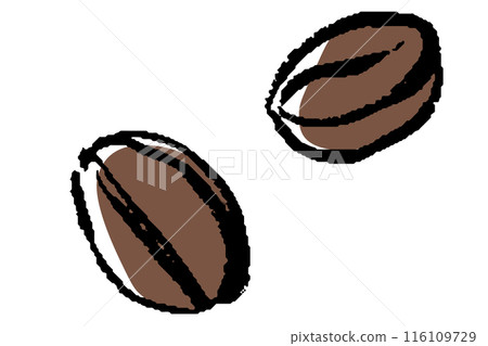 Brush-touch coffee bean illustration set Brush-touch coffee bean illustration set 116109729