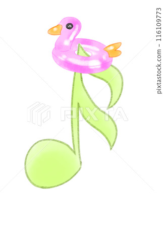 Musical note with duck-shaped float 116109773