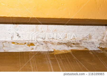 Damage ceiling from water pipelines leakage. Housing problem concept 116109965