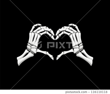 Skeleton hands form a heart shape gesture, haunting symbol of eternal love in the eerie ambiance of Halloween night. Isolated vector spooky gesturing, captures essence of life and death intertwined Skeleton hands form a heart shape gesture, haunting symbol of eternal love in the eerie ambiance of Halloween night. Isolated vector spooky gesturing, captures essence of life and death intertwined 116110118