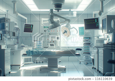 Clean operating room with the latest equipment 116110639