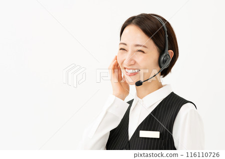 Female operator in uniform Female operator in uniform 116110726