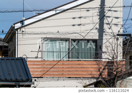 Two-storey detached house with a sloping roof 116111024