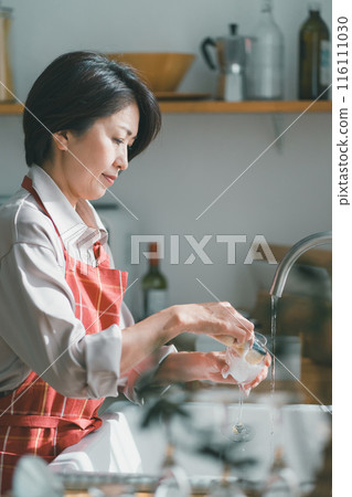 Washing Dishes, homemaker, female 116111030