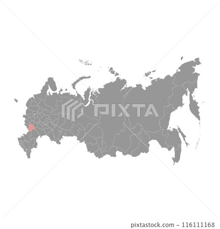 Voronezh Oblast map, administrative division of Russia. Vector illustration. 116111168