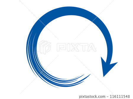 Hand-drawn, roughly drawn arrow material / rotating, blue 116111548