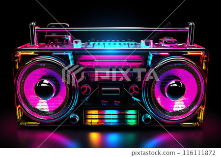 Neon-Lit Boombox Neon-Lit Boombox 116111872