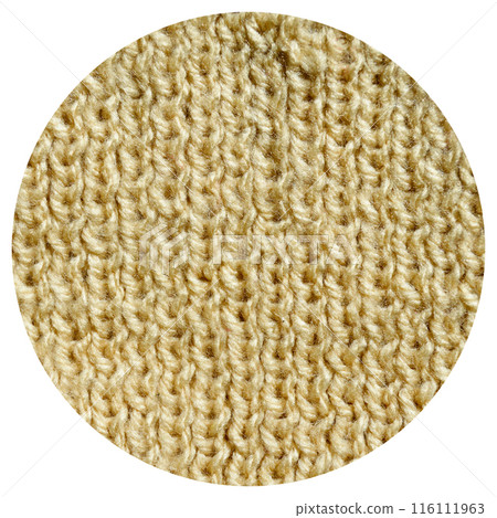 Handmade knitted fabric yellow and beige wool background texture Handmade knitted fabric yellow and beige wool background texture 116111963