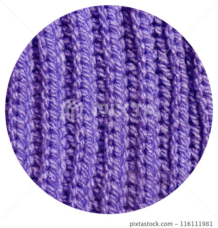 Handmade knitted fabric purple and blue wool background texture 116111981