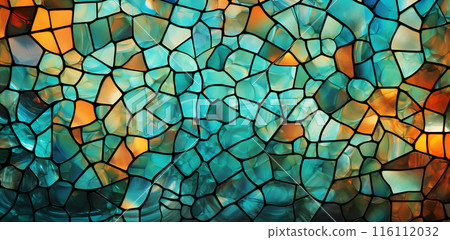 Close up of stained glass window Close up of stained glass window 116112032