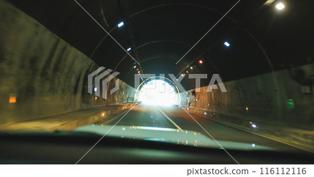 Driving car in a tunnel 116112116