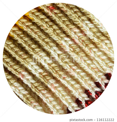 Handmade knitted fabric yellow and red wool background texture 116112222
