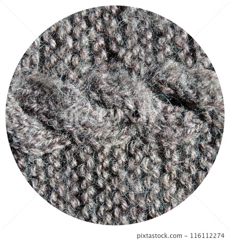Handmade knitted fabric grey wool background texture 116112274