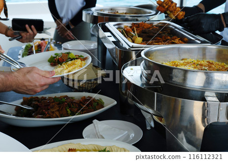 Attentive Service at Yacht Buffet in Dubai 116112321