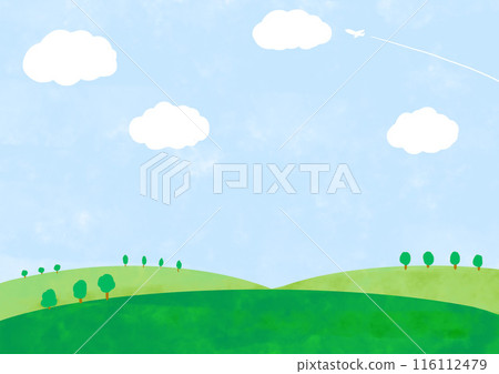 藍天和草原風景 116112479