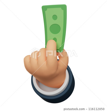 A hand holding a banknote A hand holding a banknote 116112850