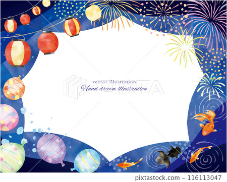 夏季節慶圖像水彩背景 夏季節慶圖像水彩背景 116113047