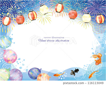 Summer festival image watercolor background 116113049