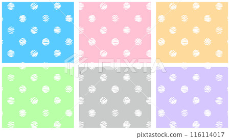 Set of seamless hand-drawn polka dot patterns Set of seamless hand-drawn polka dot patterns 116114017