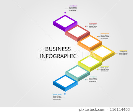 timeline ladder level for infographic presentation template with 7 element for banner timeline ladder level for infographic presentation template with 7 element for banner 116114403