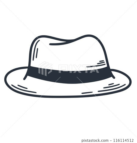Classic male hat doodle sketch style 116114512