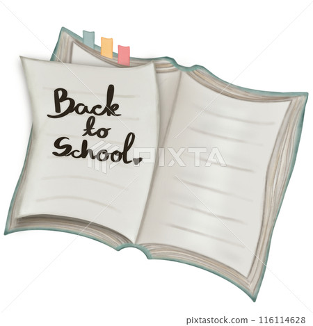 Beautiful book open book design.Watercolor hand painted books illustration. Book lover concept.Student themed design. 116114628