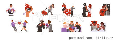 Relationship Problems with Man and Woman Suffering from Troubles in Relation Vector Set 116114926