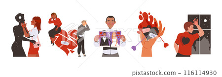 Relationship Problems with Man and Woman Suffering from Troubles in Relation Vector Set 116114930