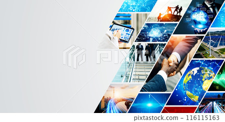 各種商業場景與科技圖像的拼貼視覺 116115163