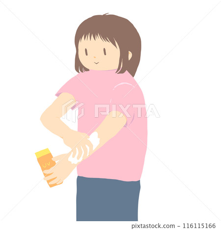 繪遮光劑的婦女的例證 116115166